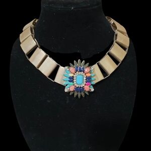 Victoria Emerson Elegant Gold and Multicolor Statement Necklace